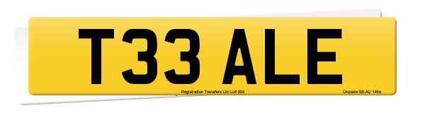 Registration number T33 ALE
